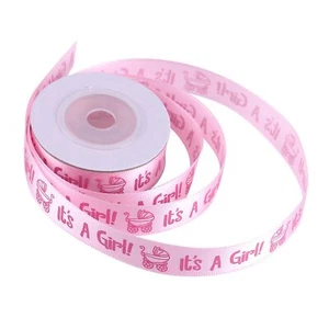 10 Yards Pink Baby Shower Party Polyester Ribbon For Gift Wrapping Cake Deco SKI - Picture 1 of 24