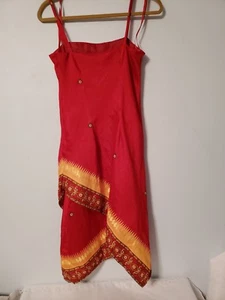 Vestido de sol escarlata con colores vibrantes talla 3/4 junior hecho en la India - Imagen 1 de 9