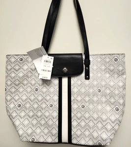 Giani Bernini Women's Saffiano Tote - NWT $149.50 White Black Grey Diamond Print - Picture 1 of 8