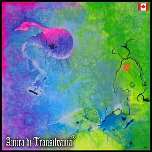 art abstract painting modern contemporary psychedelic figures decor fluo print - Picture 1 of 24