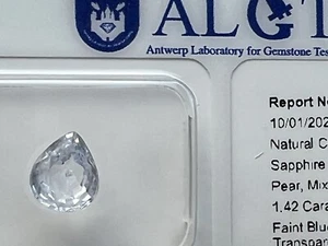 Sri Lanka Faint Blue Sapphire - 1,42 Carat- original ALGT Report and sealed - Bild 1 von 8