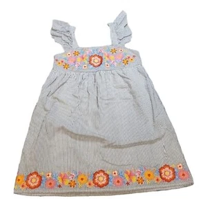 Vestido Solero Savanna Jane Bordado Boho Floral Rayas Algodón Forrado Talla Pequeña - Imagen 1 de 10