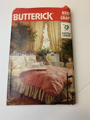 VTG BUTTERICK 6333 Pattern Bed Covers  & Dust Ruffle - Image 1 of 2