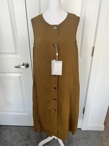Bill Blass MIDI Knopfleiste Kleid Leinen Neu mit Etikett Größe Medium M - Bild 1 von 14