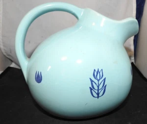 Mid Century Cronin Blue Tulip Ball Tilt Pitcher, 1950's 64oz - Picture 1 of 9