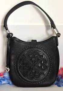Brighton Amelie Shoulder Bag Ferrara Medallion Purse Black Leather - Picture 1 of 21