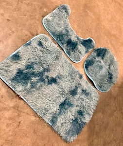 Juego de alfombras de baño Fuzzy Shag de 3 piezas, cubierta de tapa de inodoro, alfombrilla de ducha y moldeada, NUEVO - Imagen 1 de 6