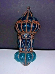 Antique EGYPTIAN Art Nouveau HAND BLOWN Ceiling Light Fixture L-1800s-E-1900s - Picture 1 of 4