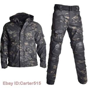 Men Outdoor Pants Military Camo Jacket Combat Uniform Coat Army Suit Pants