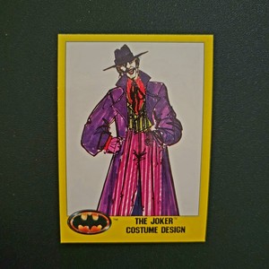 TOPPS BATMAN (1989 Series 2) #198 "JOKER COSTUME DESIGN" Trading Card New/Sharp