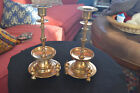 ANTIQUE PAIR RUSSIAN BRONZE COPPER CANDLESTICKS BY YUDIN C 1860s