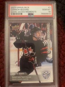 Connor Bedard 2023 Upper Deck Game Dated Moments #1   PSA 10 🔥🔥🔥🇨🇦🇨🇦🇨🇦