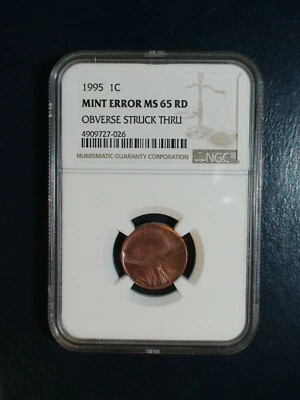 1995 MINT ERROR Lincoln Cent NGC MS65 RED GEM HEADLESS HORSEMAN 1C Coin BUY IT! - Image 1 of 4