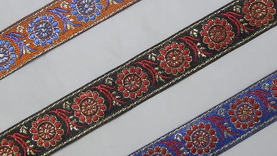 01" (2.54 Cm) wide By The Yard Jacquard Trim Woven Braid Sew Ribbon T852