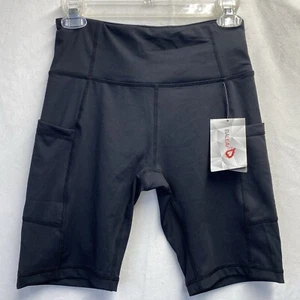BALEAF High Waist Workout, Running Shorts Women Small Black Phone Side Pockets - Picture 1 of 13