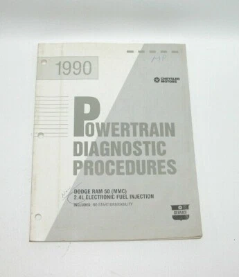 Dodge Ram 50 1990 2,4 L EFI tren motriz manual de procedimiento de diagnóstico libro #C22 Foto 1 de 4