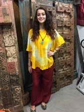 Womens Yoga Poncho Top Tie Dye Embroidered Kimono Loose Cover Up Butterfly Style