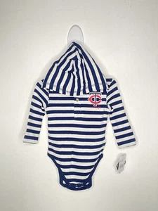 MLB Minnesota Twins Hooded One Piece Bodysuit Baby Sizes Striped Waffle Knit - Picture 1 of 4