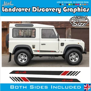 LANDROVER Defender 90 4x4 Off Road Rayas Laterales Calcomanías Adhesivas Gráficos 003 - Imagen 1 de 5