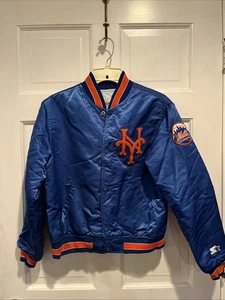 Vintage Starter New York Mets Youth Gr. L Satin Jacke Diamond Collection - Bild 1 von 10