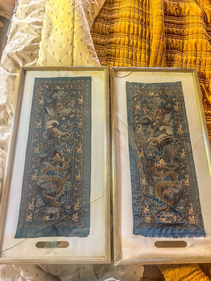 Blue Emperors Gown China 17th Century  Gold Thread On Silk - Image 1 of 4