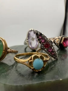 5 Victorian Rings 10k,14k And 18k Lot - Picture 1 of 21