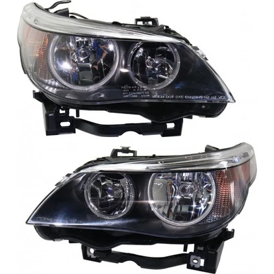For 2004 - 2006 BMW 545i Headlight Driver & Passenger Side Pair (DOT) Type - Image 1 of 4