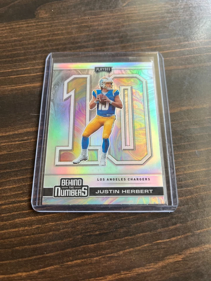 2020 Panini Playoff - Behind The Numbers Silver Prizm #BTN-26 Justin Herbert - Image 1 of 1