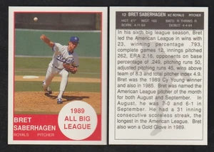 Tarjeta promocional promoción Bret Saberhagen rara 1990 Boxscore MLB #12 SP - Imagen 1 de 1