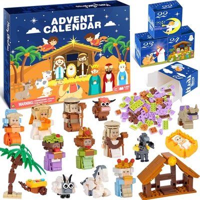 Nativity Advent Calendar 2025 Kids – 24 Days Building Blocks Kits Christmas Gift - Image 1 of 4
