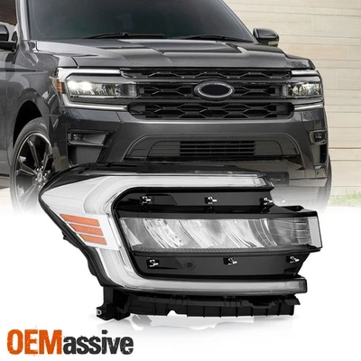 For 2022-2024 Ford Expedition FULL LED Chrome Headlight Passenger w/ DRL Signal - Image 1 of 4