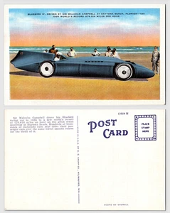 Vintage 1930er MALCOLM CAMPBELL Bluebird IV STREAMLINER Land Speed Racer POSTKARTE - Bild 1 von 5