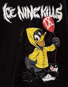 Ice Nine Kills Negro Cuello Redondo Amarillo Abrigo Pato Pennywise Gráfico Gótico Camiseta M - Imagen 1 de 4
