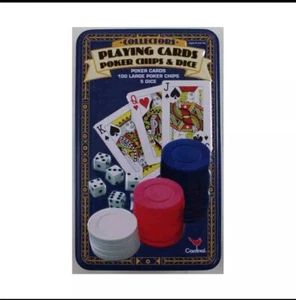 Collectors Playing Cards Poker Chips & Dice W/Tin Cardinal Sealed - Picture 1 of 4