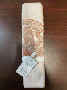 NEW Williams Sonoma Fall Jacquard Thanksgiving Turkey Table Runner 18x 108 NWT - Picture 1 of 6