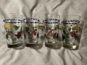 Pfaltzgraff Cooler/Iced Tea Glasses in the "SUMMER GARDEN" Pattern 16 Ounce 4 Pc