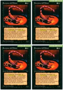4x PIT SCORPION magic LEGENDS BLACK 1/1 CREATURE RARE ITALIAN MINT PLAYSET LOT - Picture 1 of 3