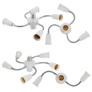 Adjustable Base Light Socket Splitter E26 Bulb Holder 2 3 4 5 In 1 Way Adapter - Picture 1 of 15