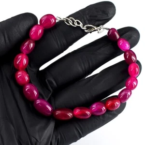 89.00 Cts Fabulous Single Strand Pink Ruby Beaded Excellent Bracelet VK 44 E692 - Picture 1 of 3