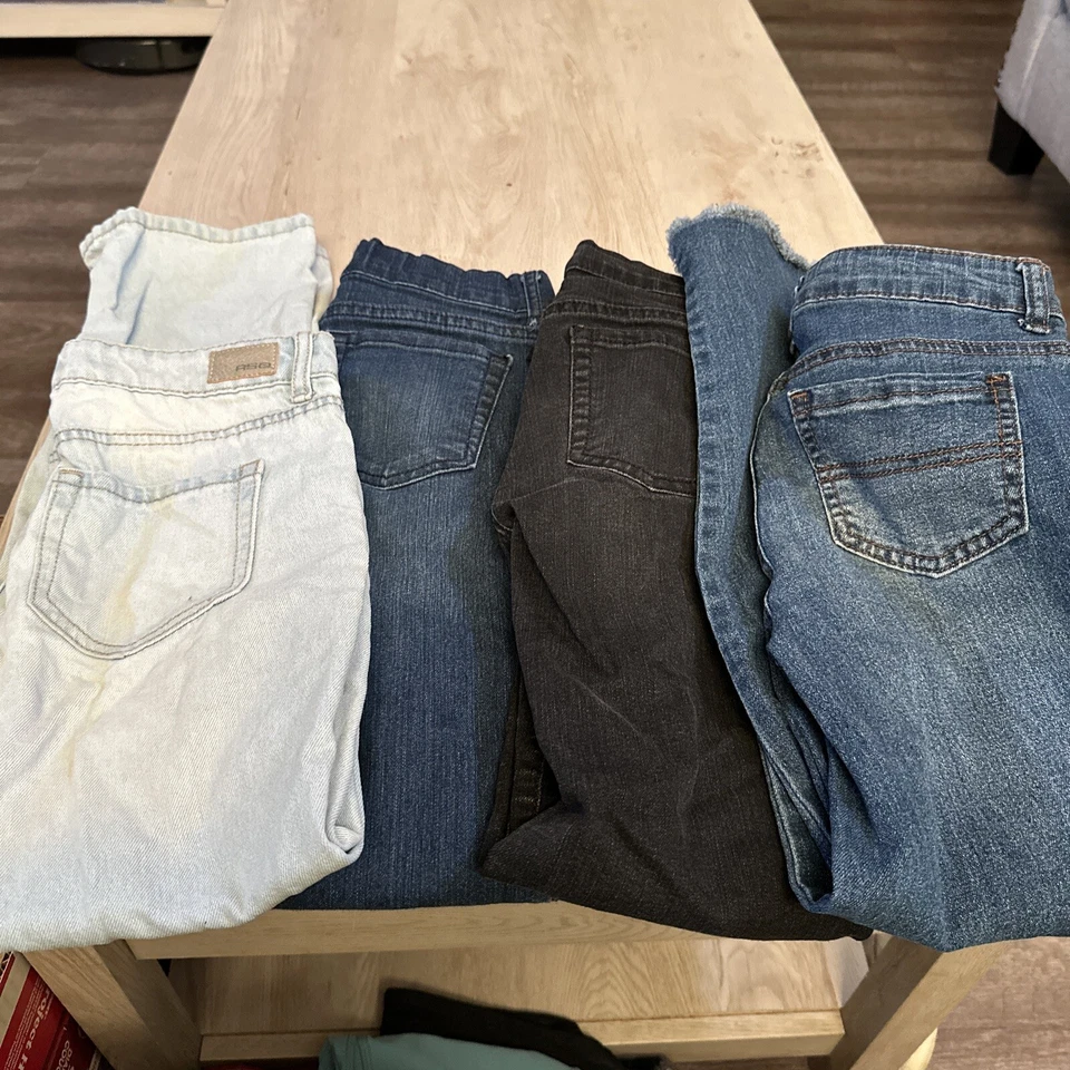 RSQ 儿童 Place Tilly's 女孩裤子牛仔裤 12 码 4 件装史诗线 — 第 1/4 张图片