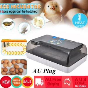 12 Egg Incubator Temperature&Humidity Display Automatic Turning LED Candler Duck - Picture 1 of 12