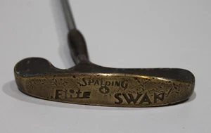 RARE Vintage "SPALDING Elite SWAN" R/H PUTTER 35.5" Brass / Bronze Head VG - Picture 1 of 13
