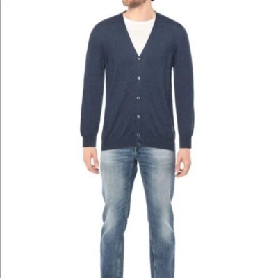 Vintage Gran Sasso Cardigan Sweater Grandpa Style, Blue - Size Medium - Image 1 of 4