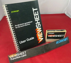 Acornsoft VIEWSHEET for Acorn Electron Cartridge, Manual & function key strip - Picture 1 of 10