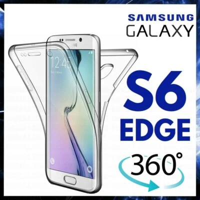 COVER 360° Per SAMSUNG GALAXY S6 EDGE Custodia Fronte Retro TRASPARENTE TPU S 6