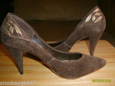 Shoes High Heel Size 5B Brown Leather Upper, Made in Brazil ~ Rush Hour Express - Image 1 of 4