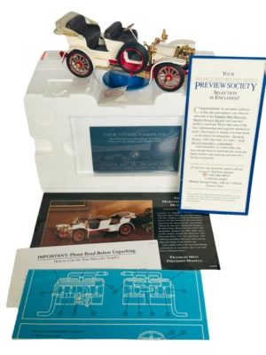 Franklin Mint Danbury Diecast Car model die cast Box 1904 Mercedes Simplex COA - Image 1 of 4