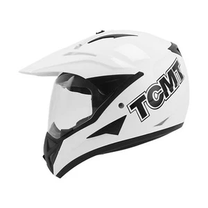 TCMT White DOT Adult Full Face Helmet Motocross Enduro Off Road Quick Release - Picture 1 of 11