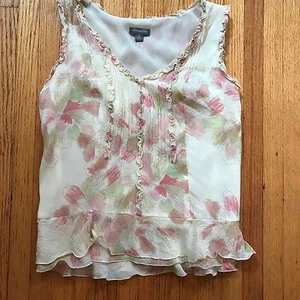 Ann Taylor Womens Size XS Sleeveless Floral Prairie Feminine Shirt - Picture 1 of 6