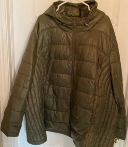 WOMAN WITHIN Brown PACKABLE PUFFER Hooded Jacket 5X - Picture 1 of 3